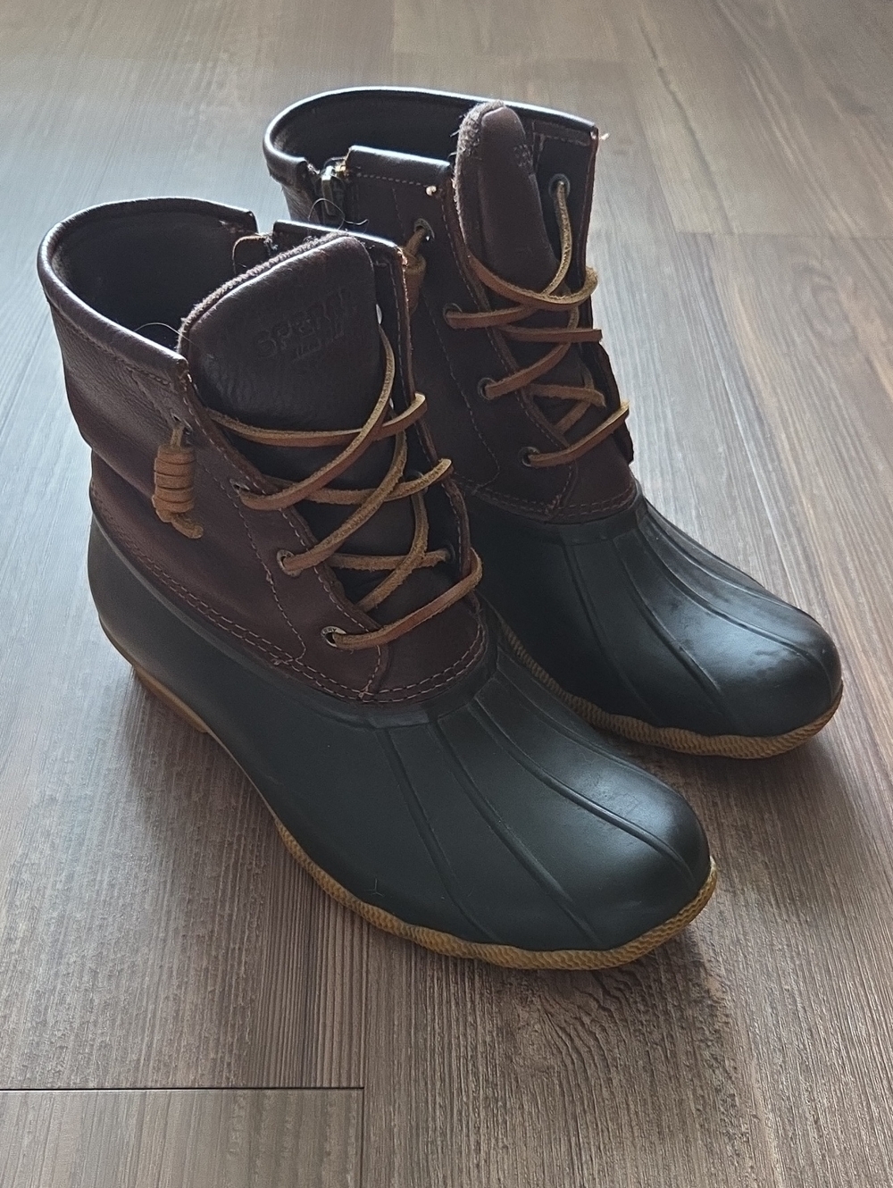 Women’s Brown and Black Sperry Duck Boot